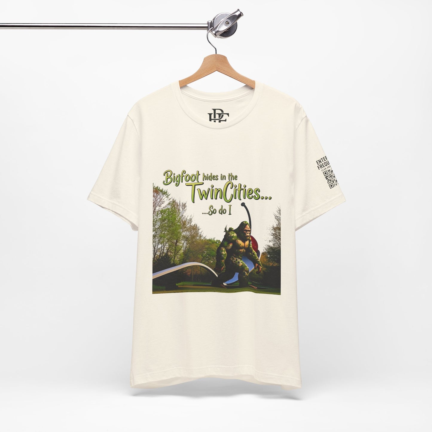“Bigfoot Hides in the Twin Cities... So Do I” Tee – Urban Legend, Local Truth.