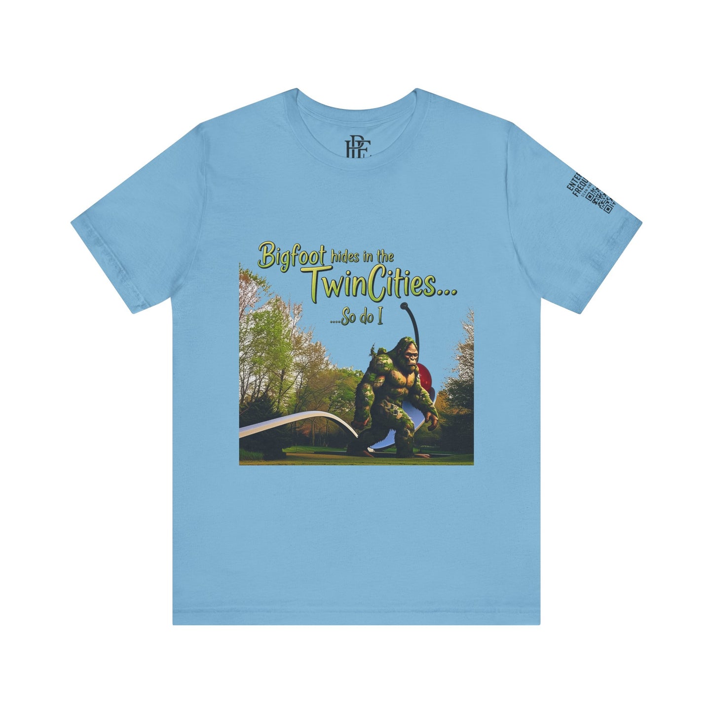“Bigfoot Hides in the Twin Cities... So Do I” Tee – Urban Legend, Local Truth.