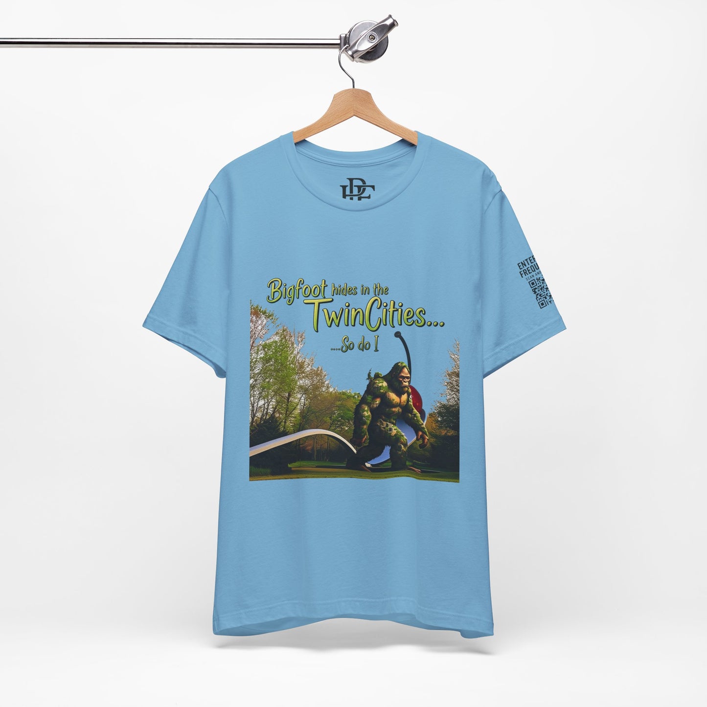 “Bigfoot Hides in the Twin Cities... So Do I” Tee – Urban Legend, Local Truth.