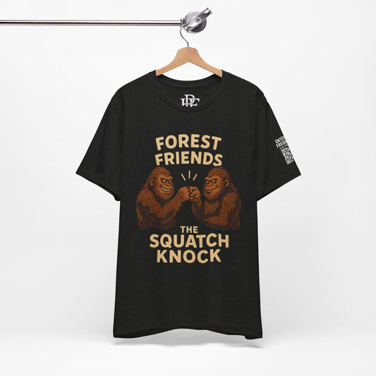 Forest Friends: The Squatch Knock Tee – Bigfoot Fist Bump Shirt